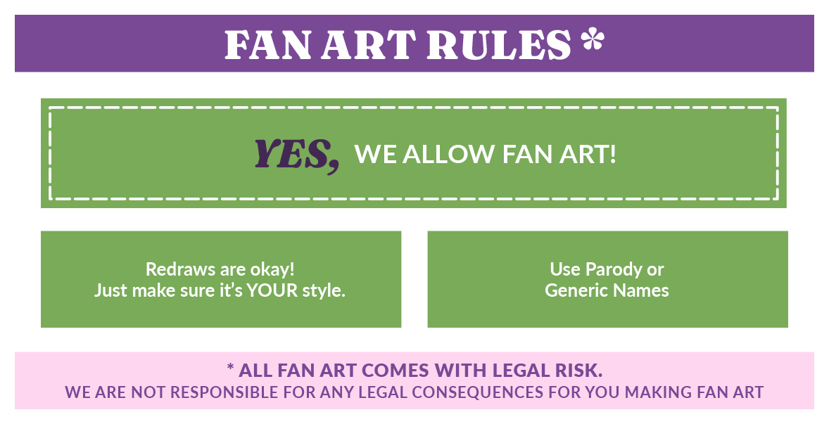 Fan Art Rules (Chart) Yes, We Allow Fan art.
